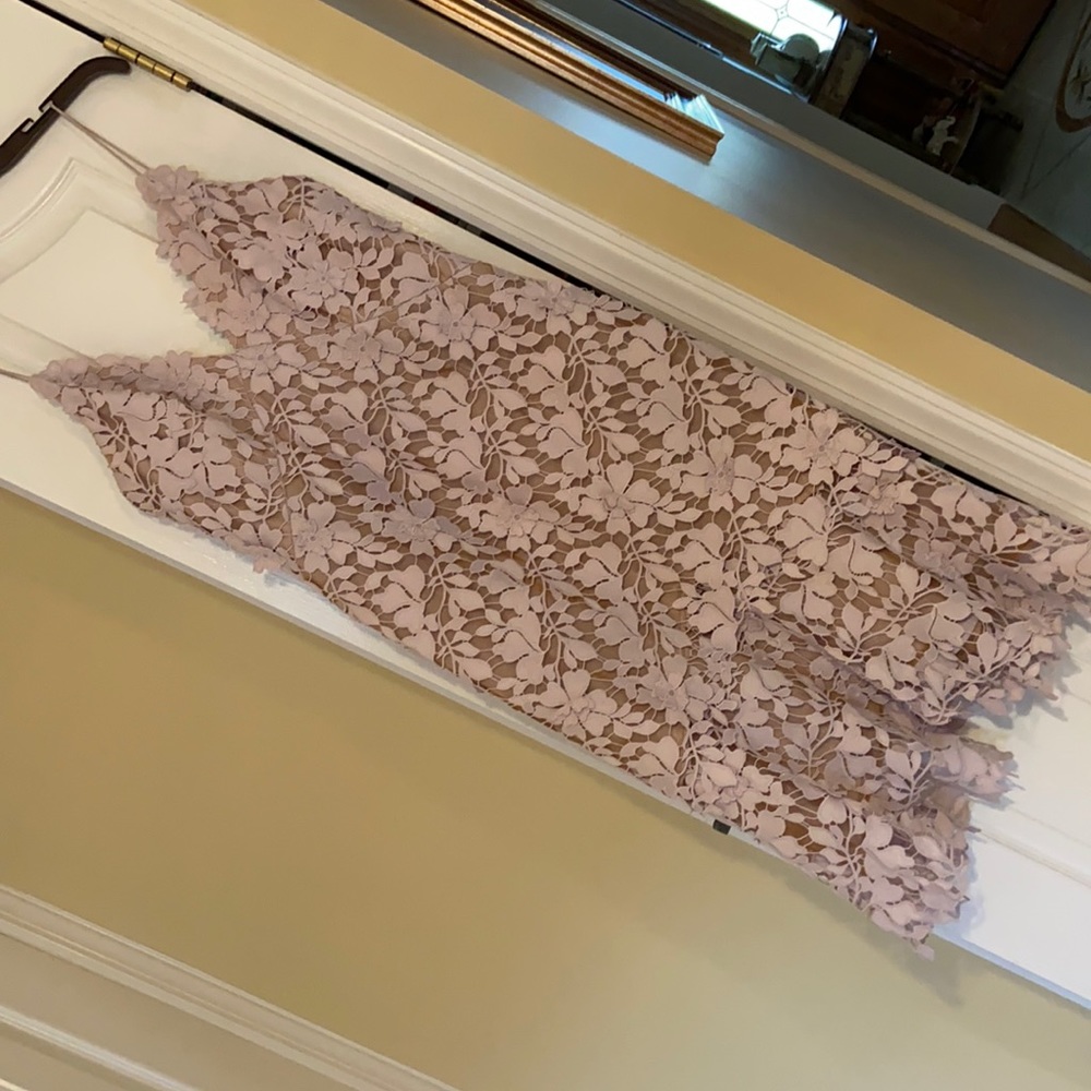 Lavender and beige lace dress size 14. Vera Wang